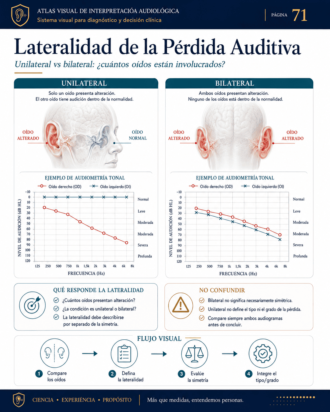 Muestra visual de interpretación audiológica