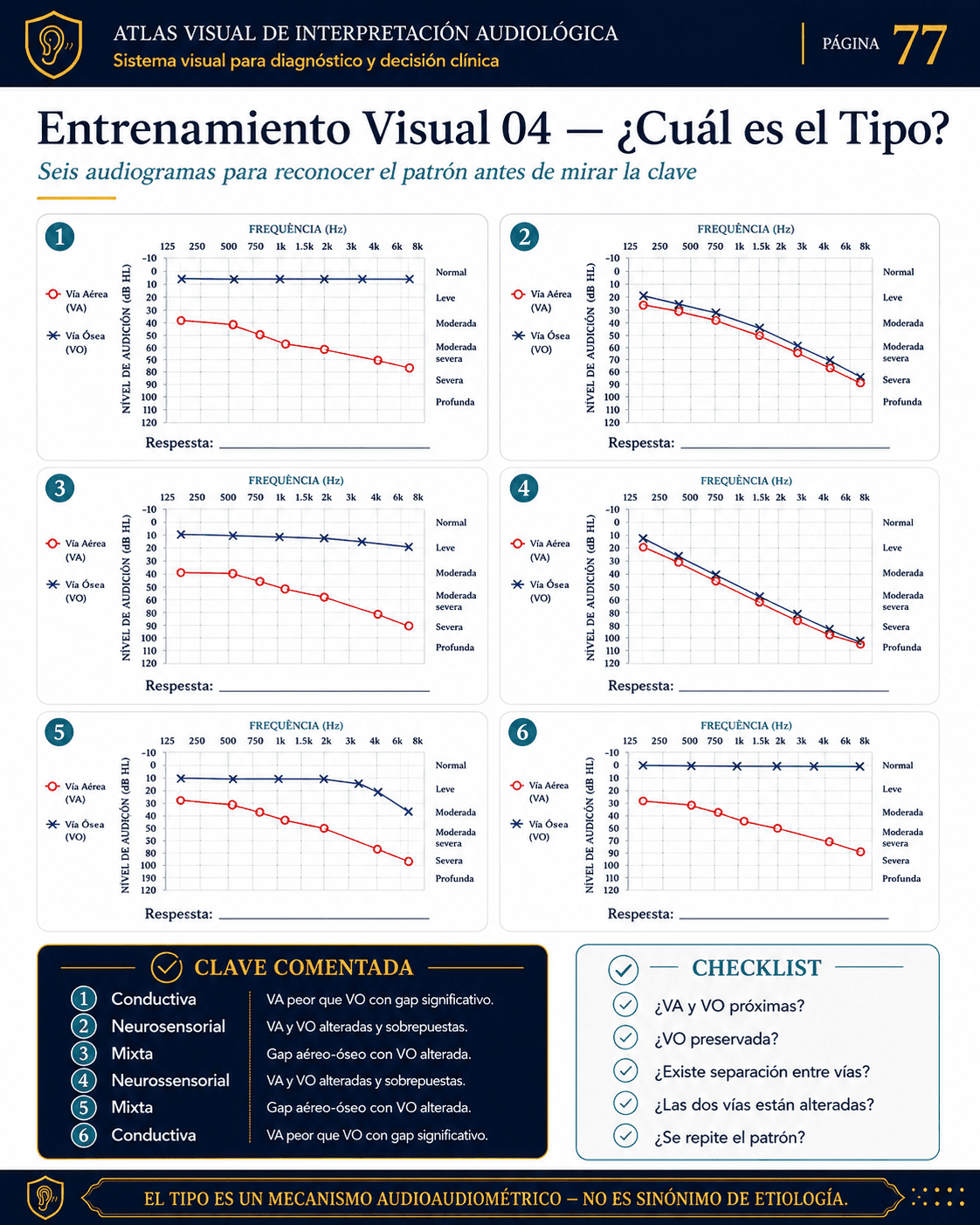 Muestra visual de interpretación audiológica